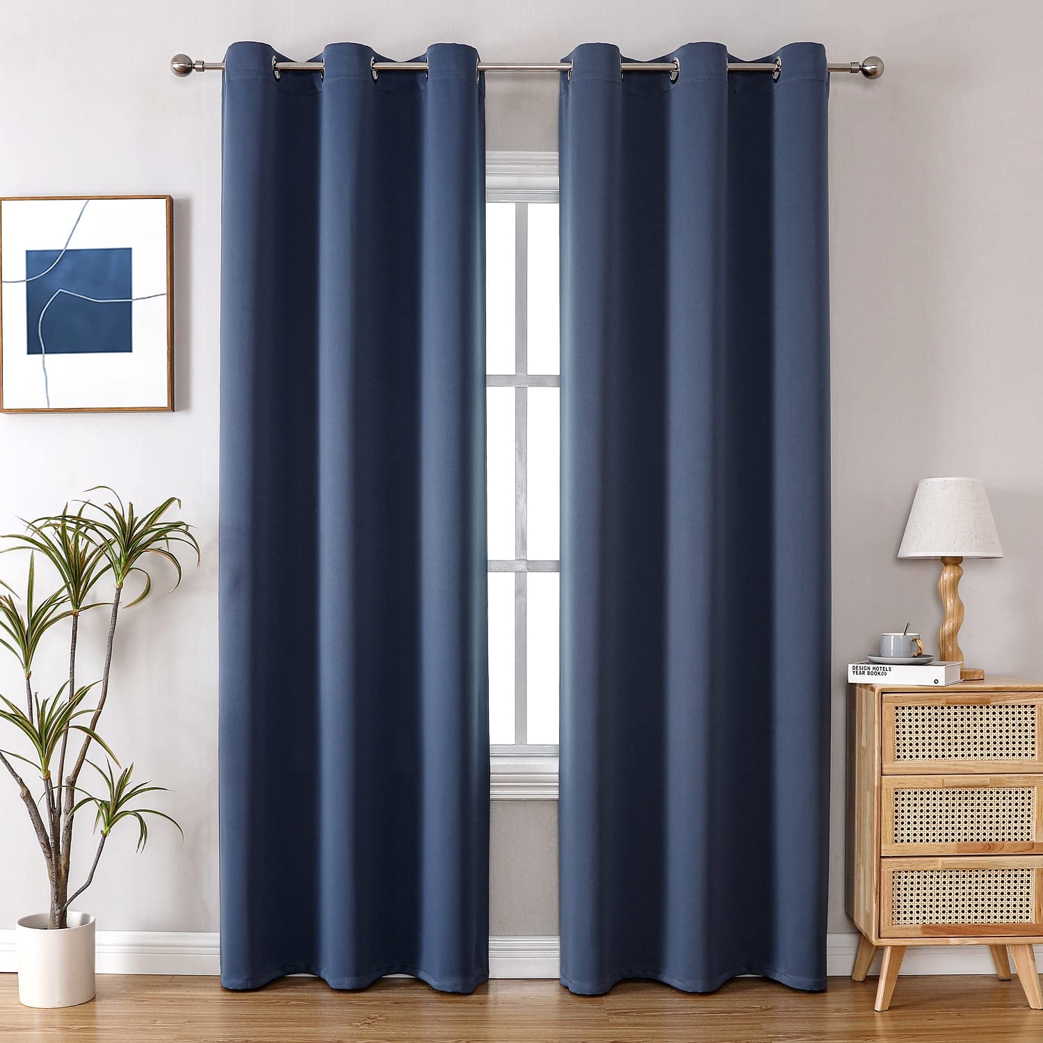 Thermal Insulated Grommet Blackout Curtain Pair