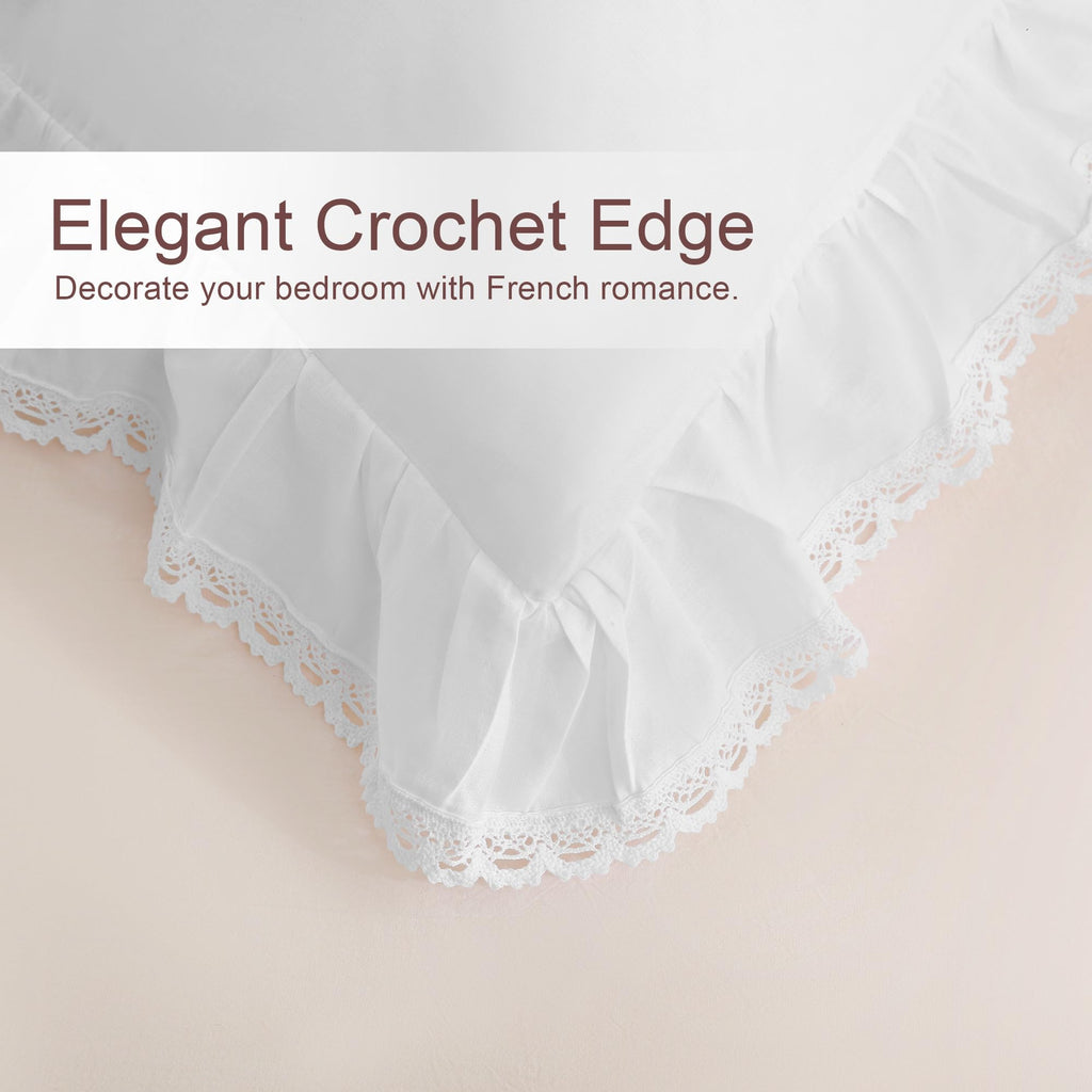 Coordinated Bed Skirt and Throw Pillow Sham Set