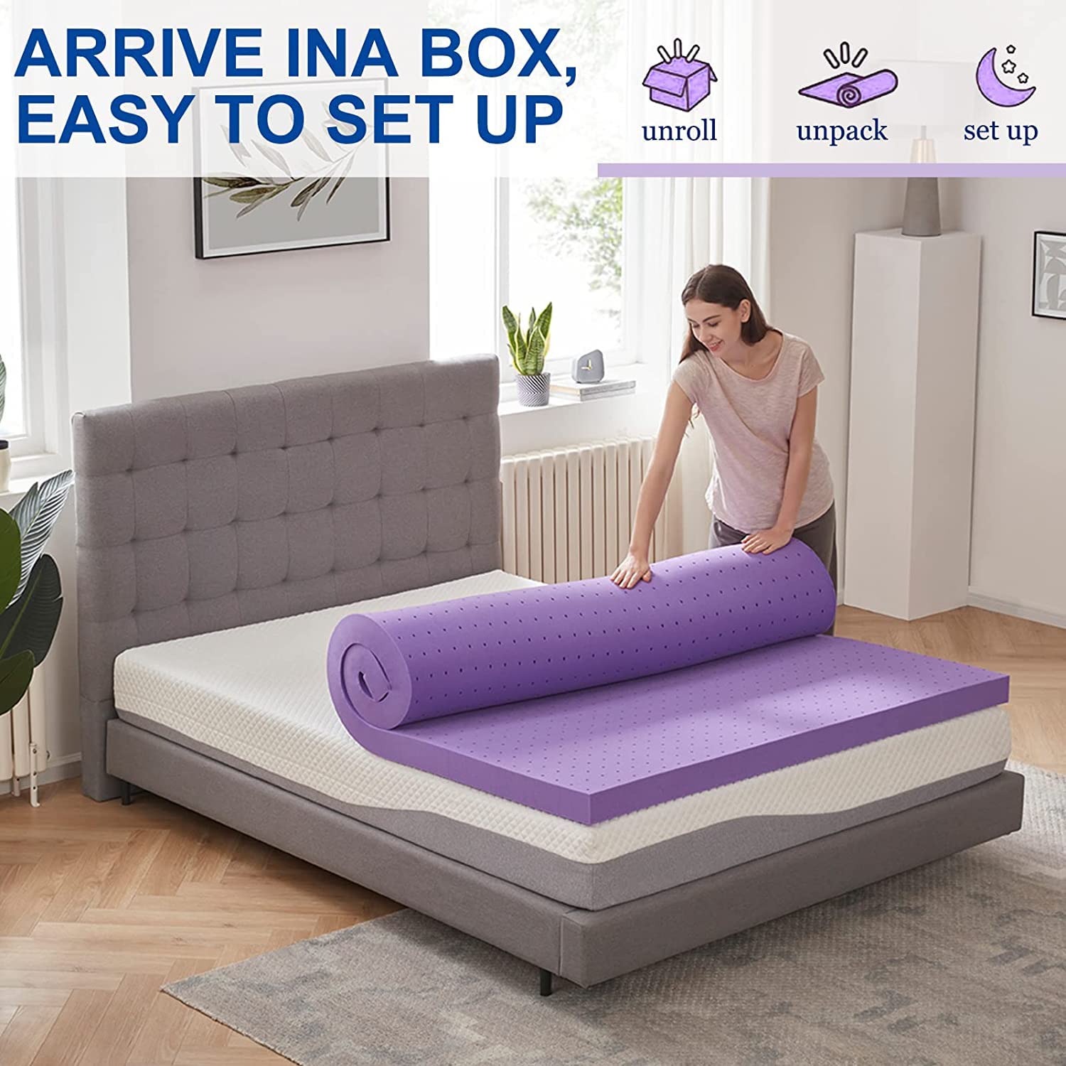 Gel-Infused Cooling Memory Foam Mattress Topper