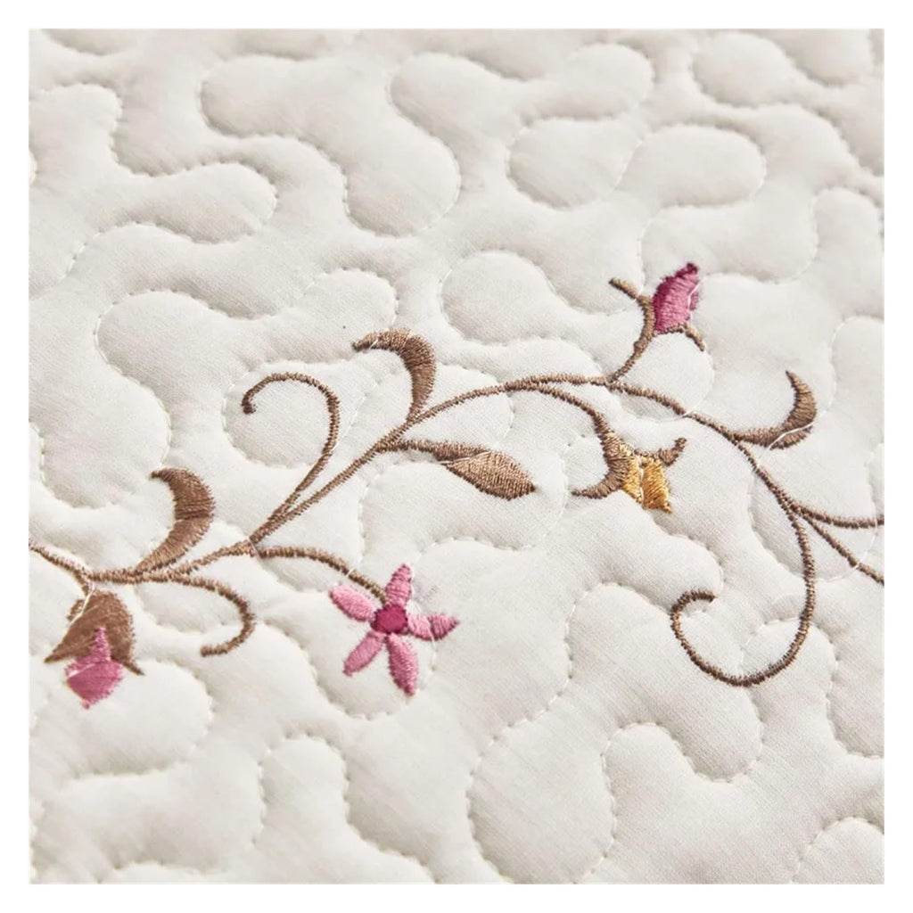 QDKVTNDJZ 3Pcs Embroidered Cotton Quilt Set Bedspread On The Bed Solid Color Coverlet King Queen Size Quilted Cover Comforter