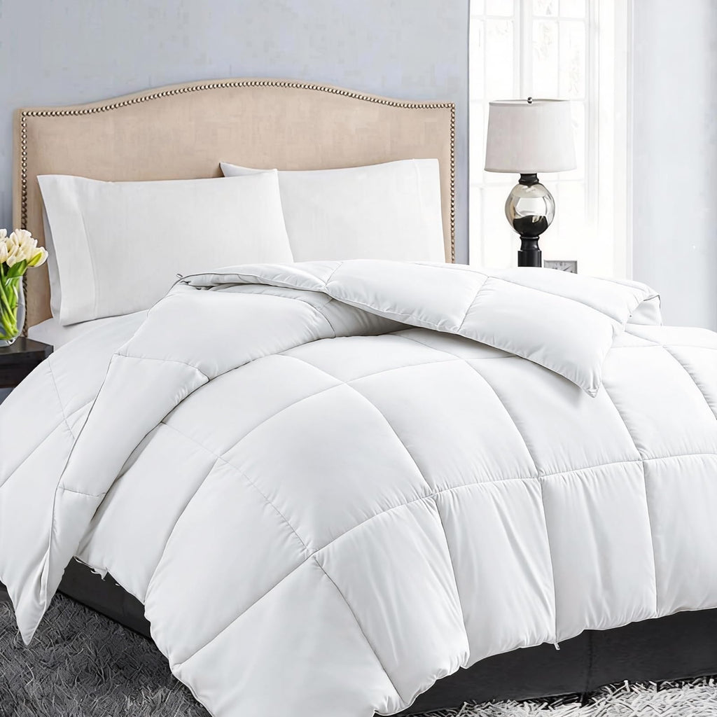 EASELAND Down Alternative Comforter - Quilted Duvet Insert for All Seasons, Soft Lightweight with Corner Tabs, Summer Winter Warm Bedding