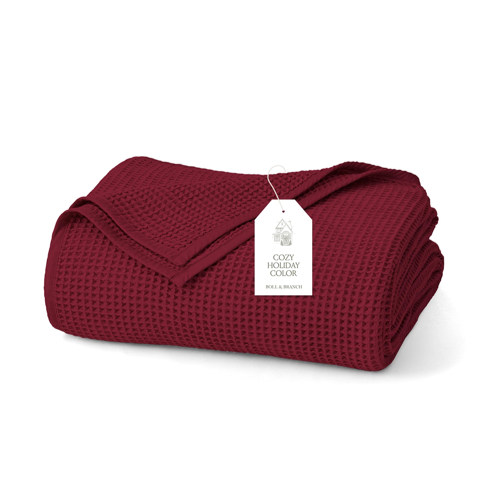 Luxury Organic Cotton Waffle-Weave Bed Blanket
