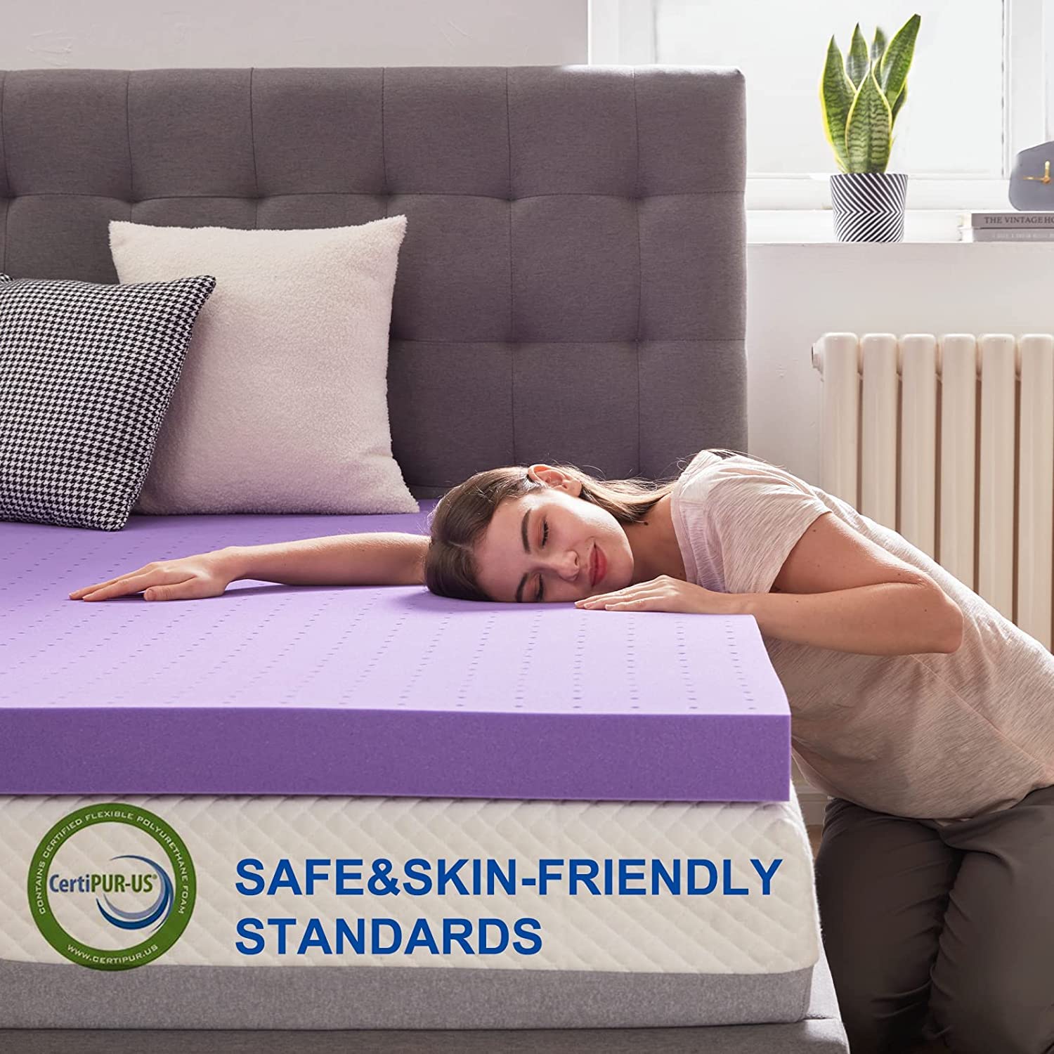 Gel-Infused Cooling Memory Foam Mattress Topper