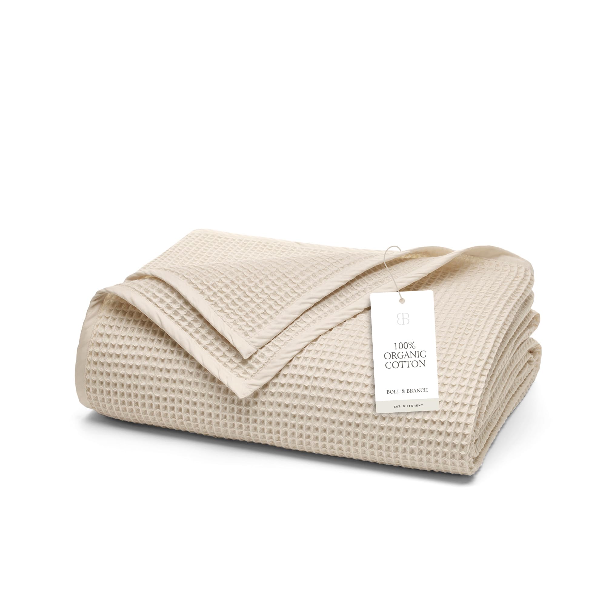 Luxury Organic Cotton Waffle-Weave Bed Blanket