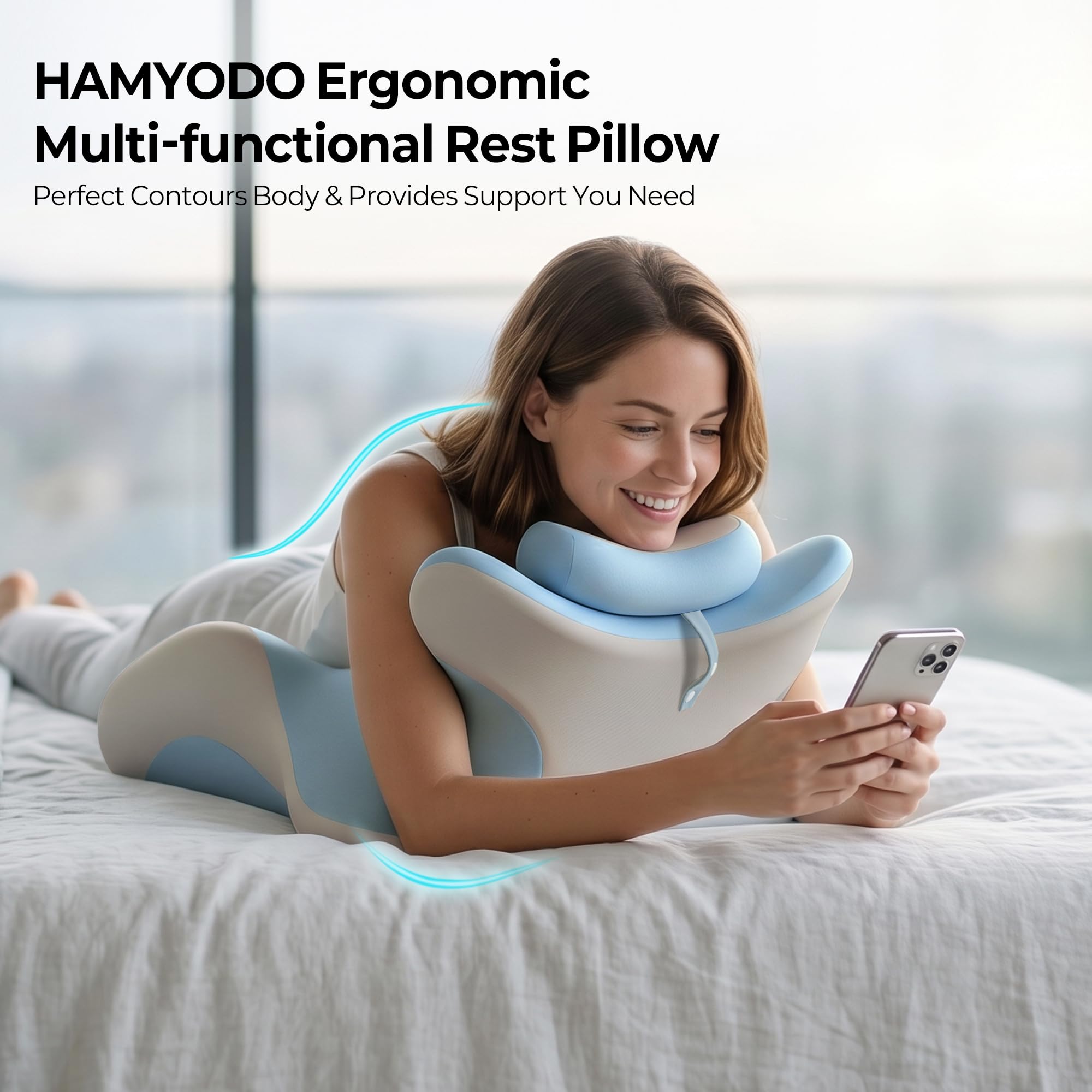 Angled Wedge Support Pillow for Neck, Back and Waist