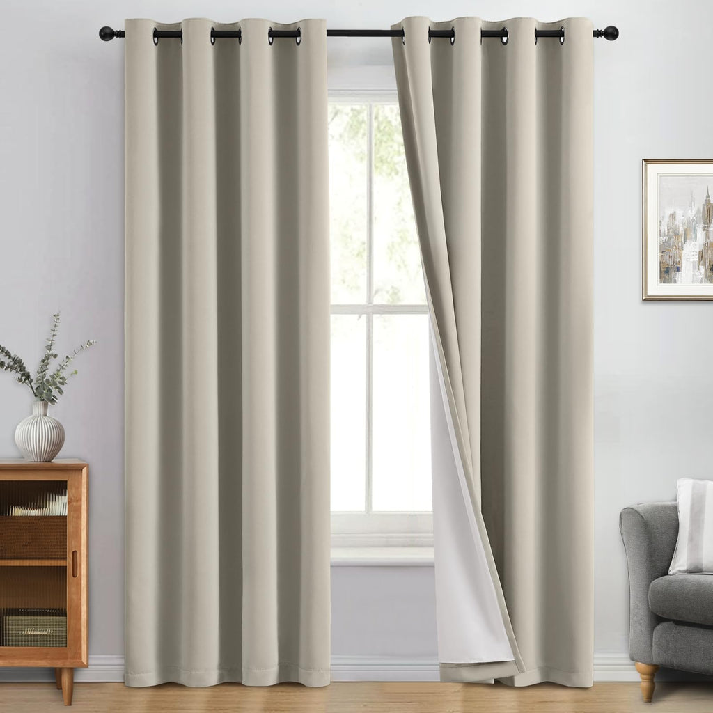 Double-Layer Thermal Blackout Curtain Panels, Pair