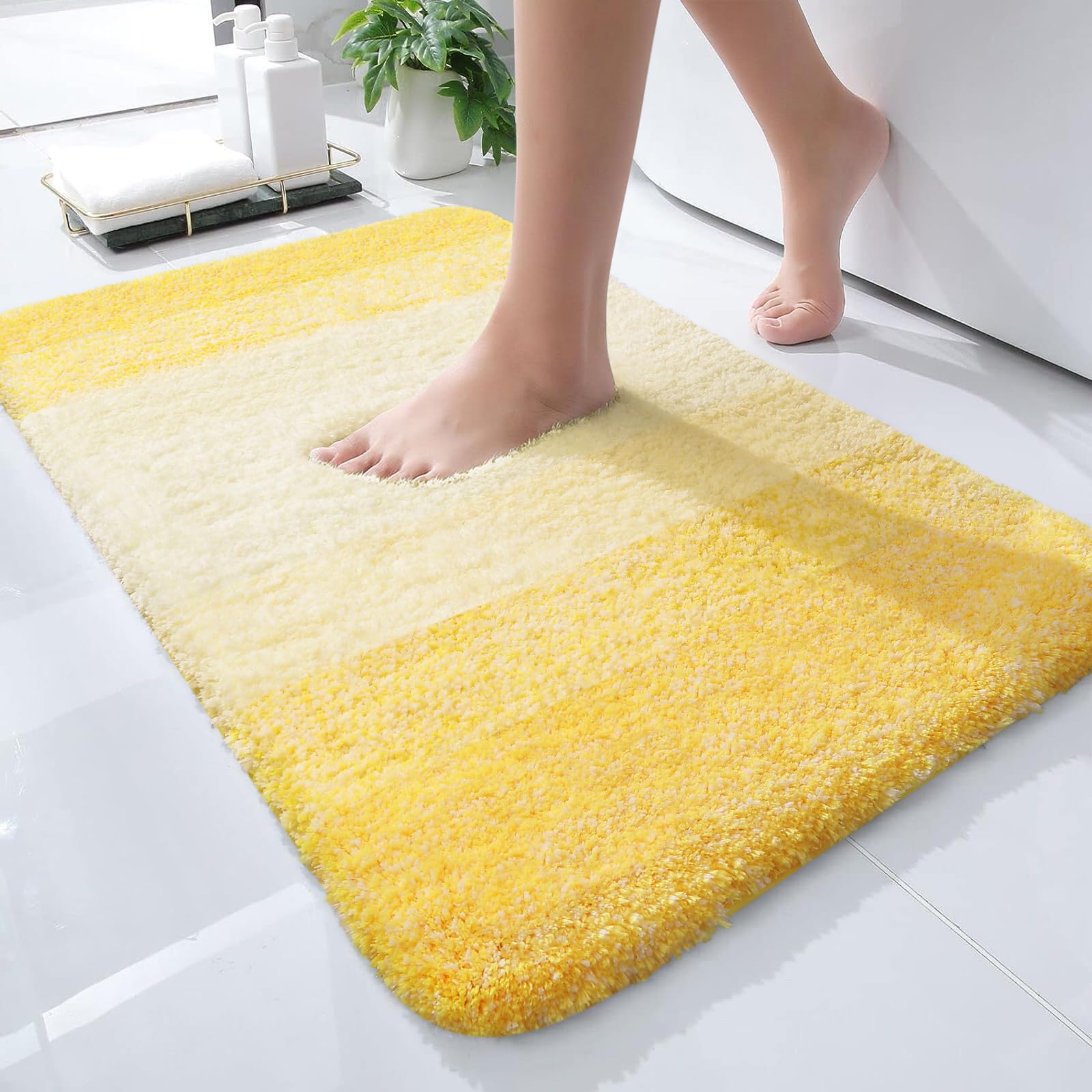 Plush Quick-Dry Absorbent Microfiber Bathroom Mat