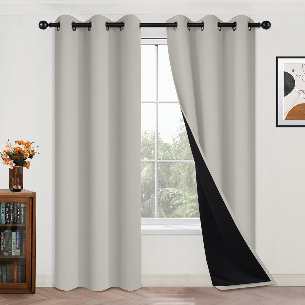 Double-Layer Thermal Blackout Curtain Panels, Pair