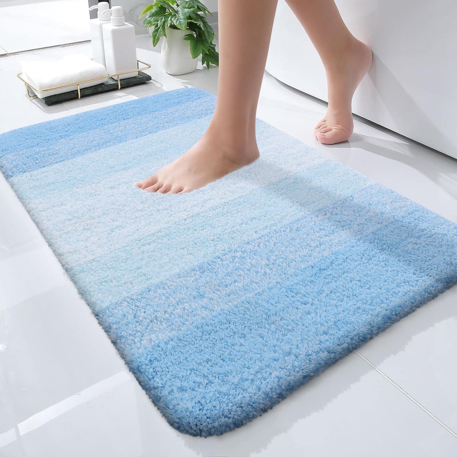 Plush Quick-Dry Absorbent Microfiber Bathroom Mat