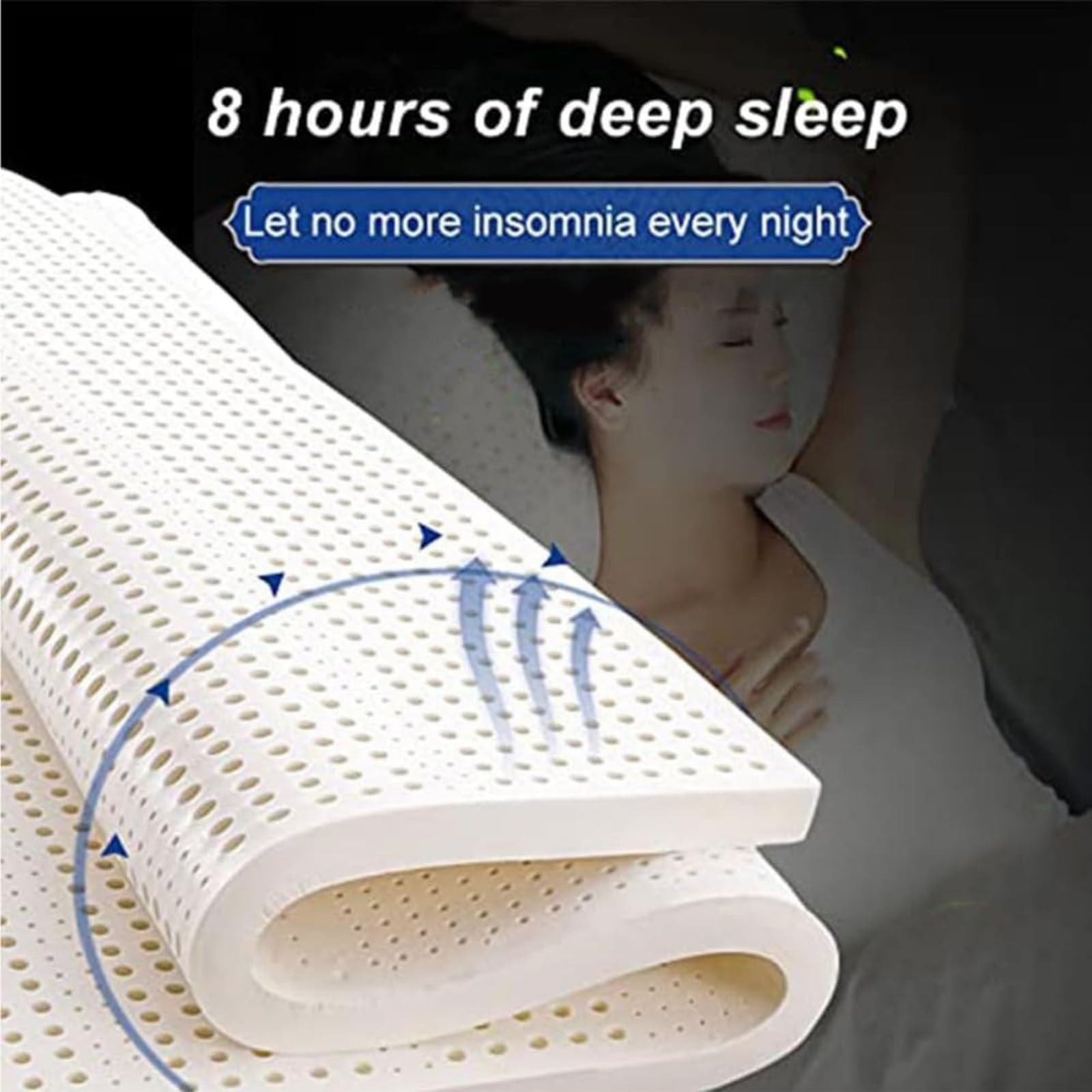 Breathable Natural Latex Pressure-Relief Topper