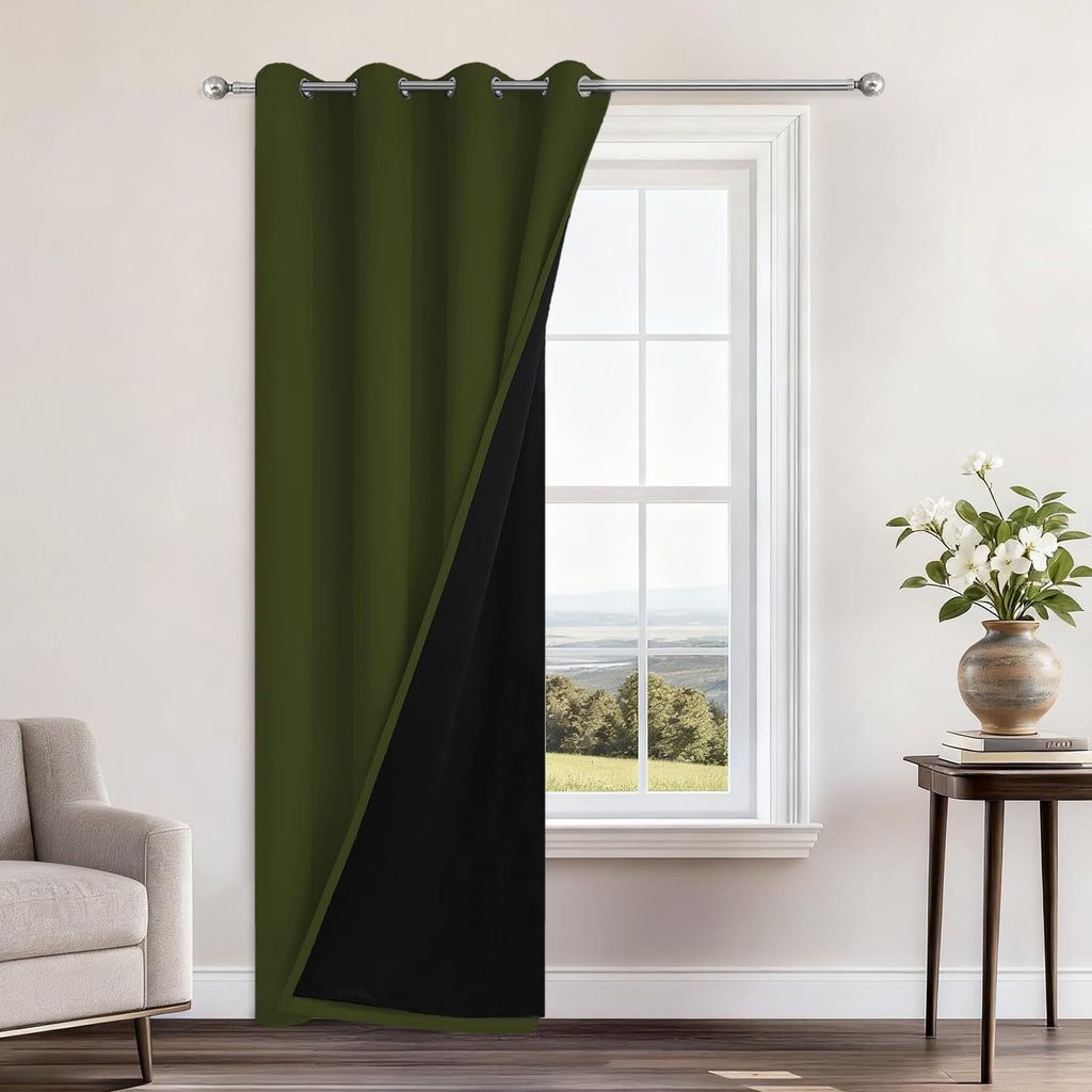 Double-Layer Thermal Blackout Curtain Panels, Pair