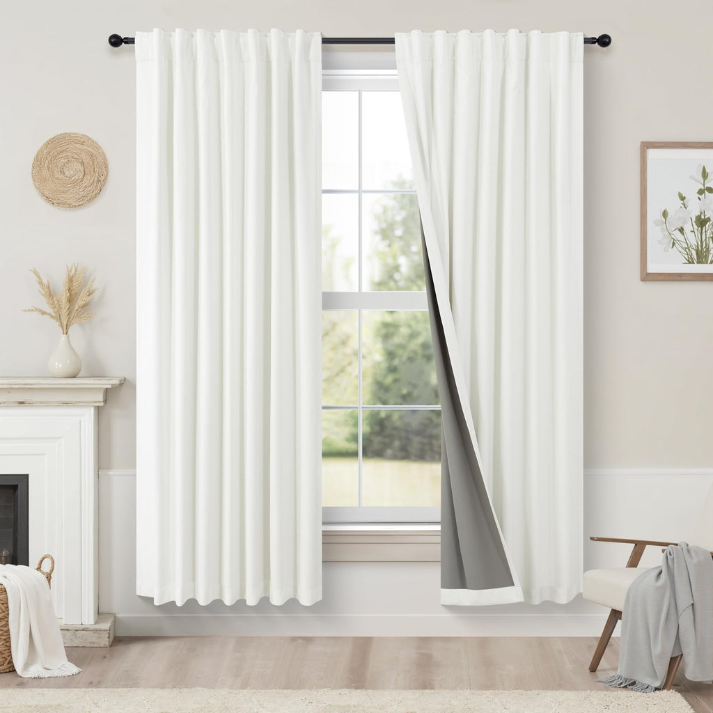 Faux Linen Thermal Blackout Curtains for Bedroom