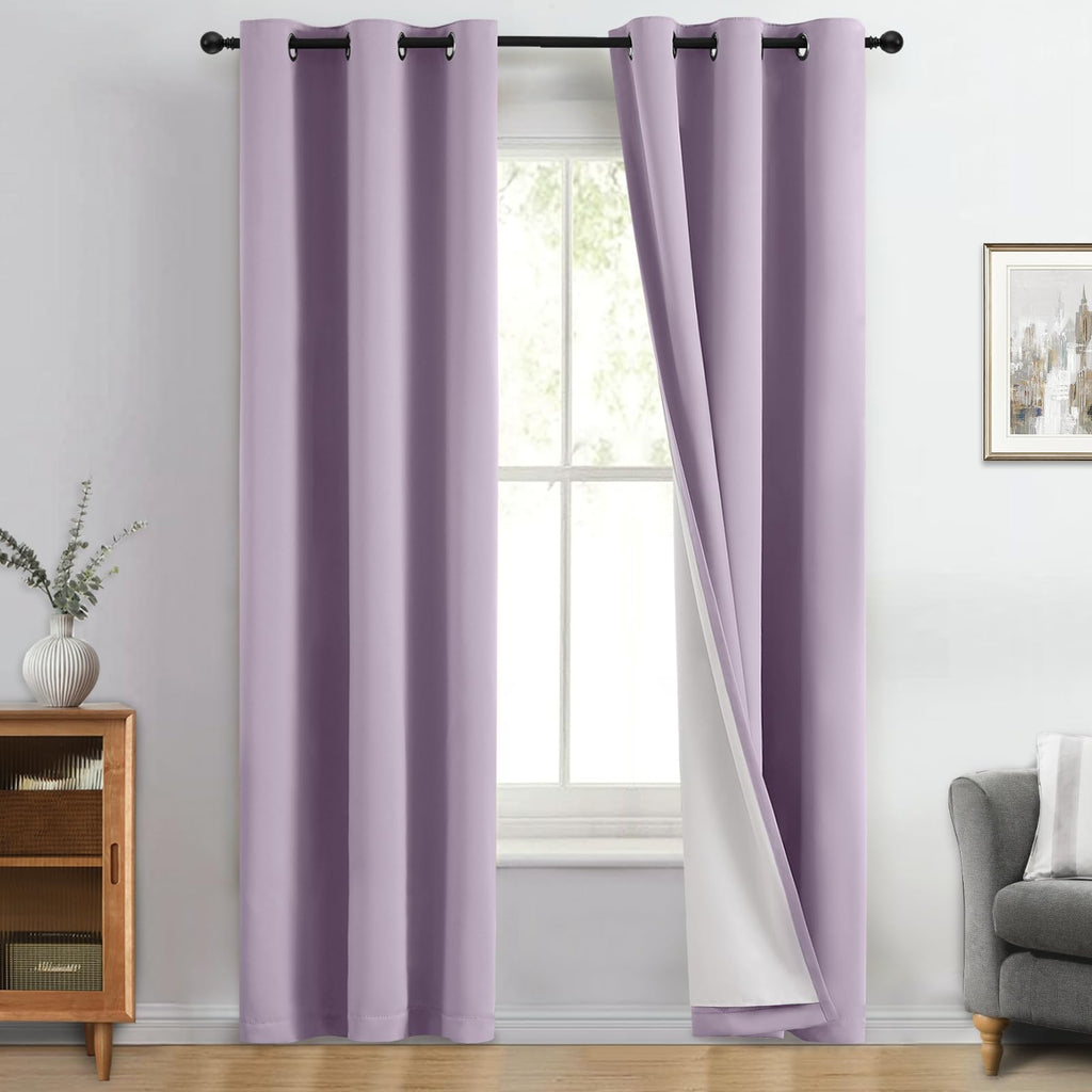 Double-Layer Thermal Blackout Curtain Panels, Pair