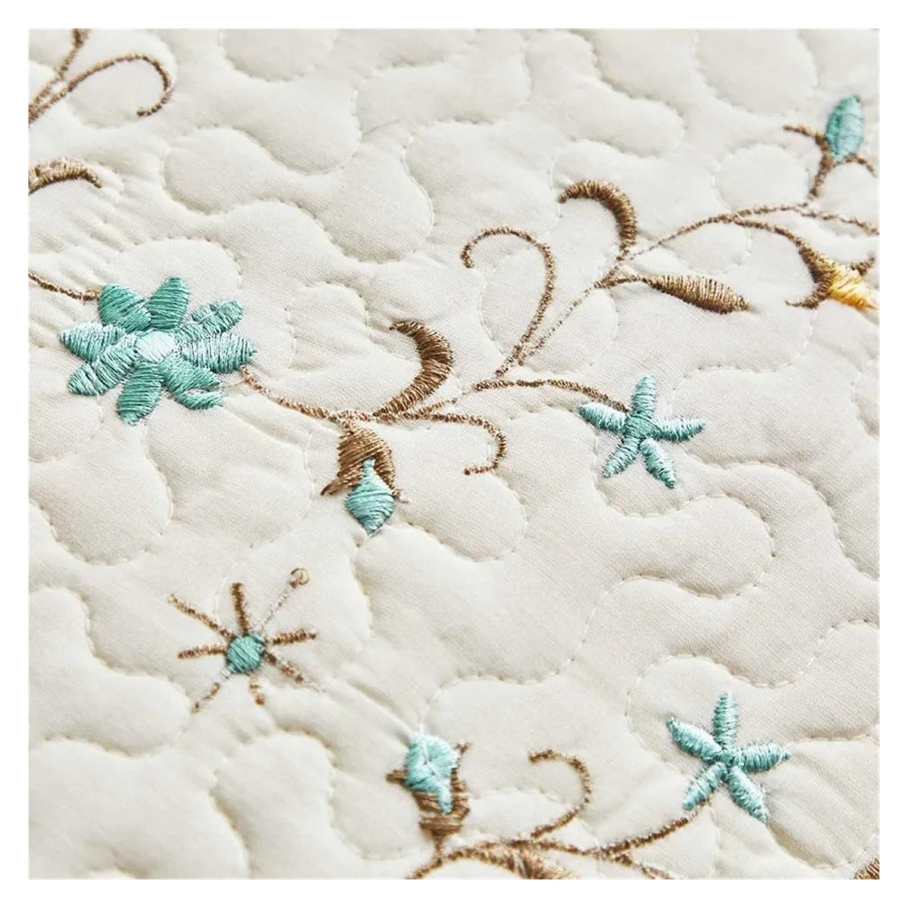 QDKVTNDJZ 3Pcs Embroidered Cotton Quilt Set Bedspread On The Bed Solid Color Coverlet King Queen Size Quilted Cover Comforter