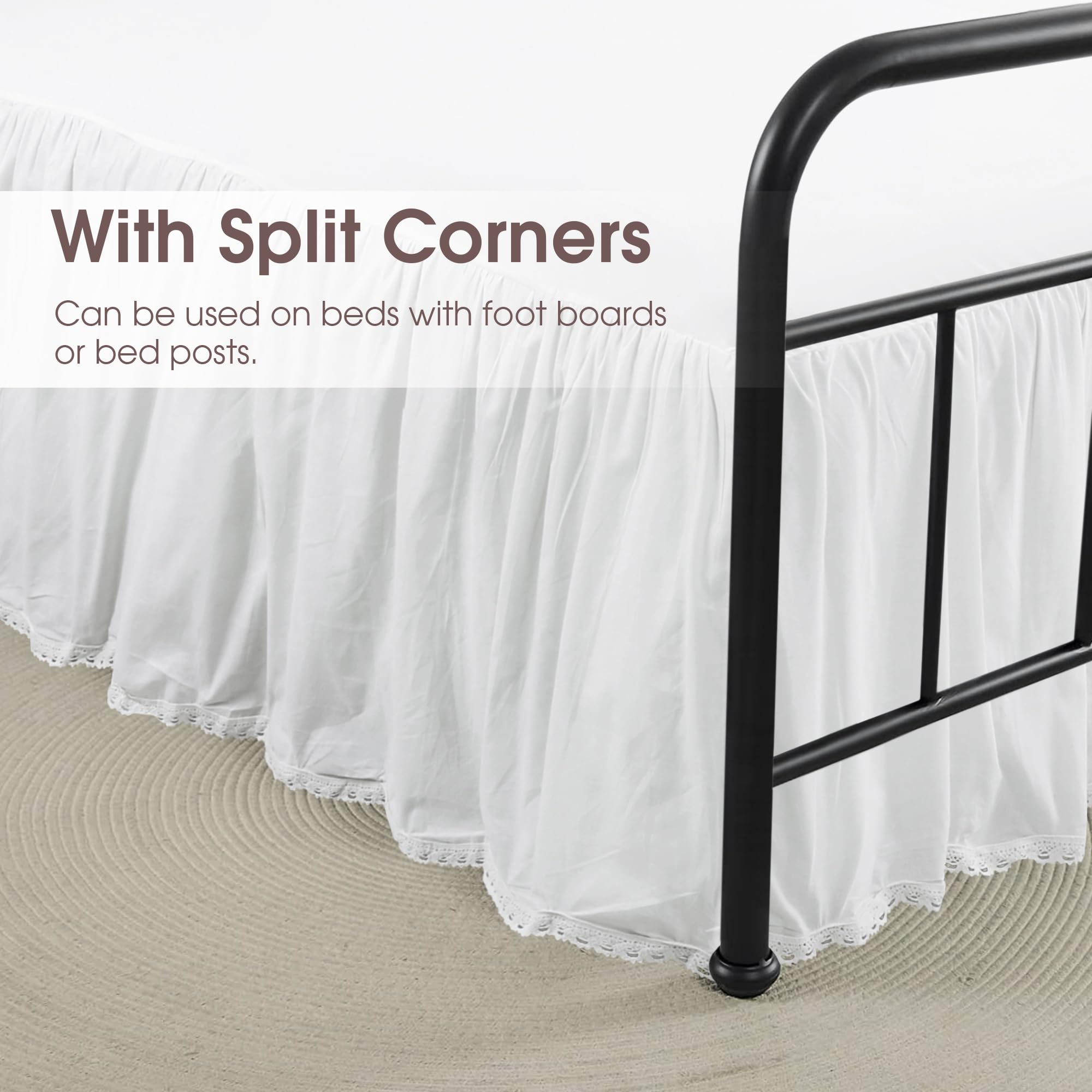 Coordinated Bed Skirt and Throw Pillow Sham Set
