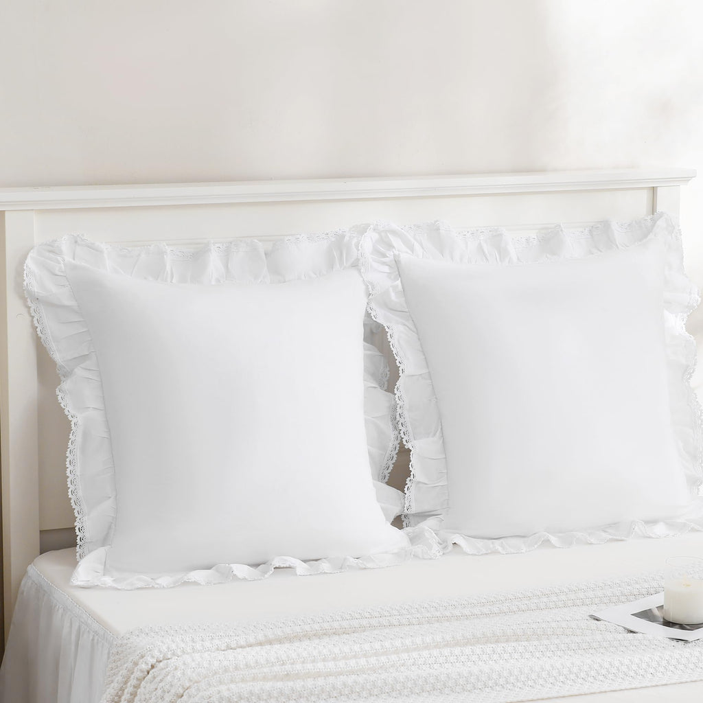 Coordinated Bed Skirt and Throw Pillow Sham Set