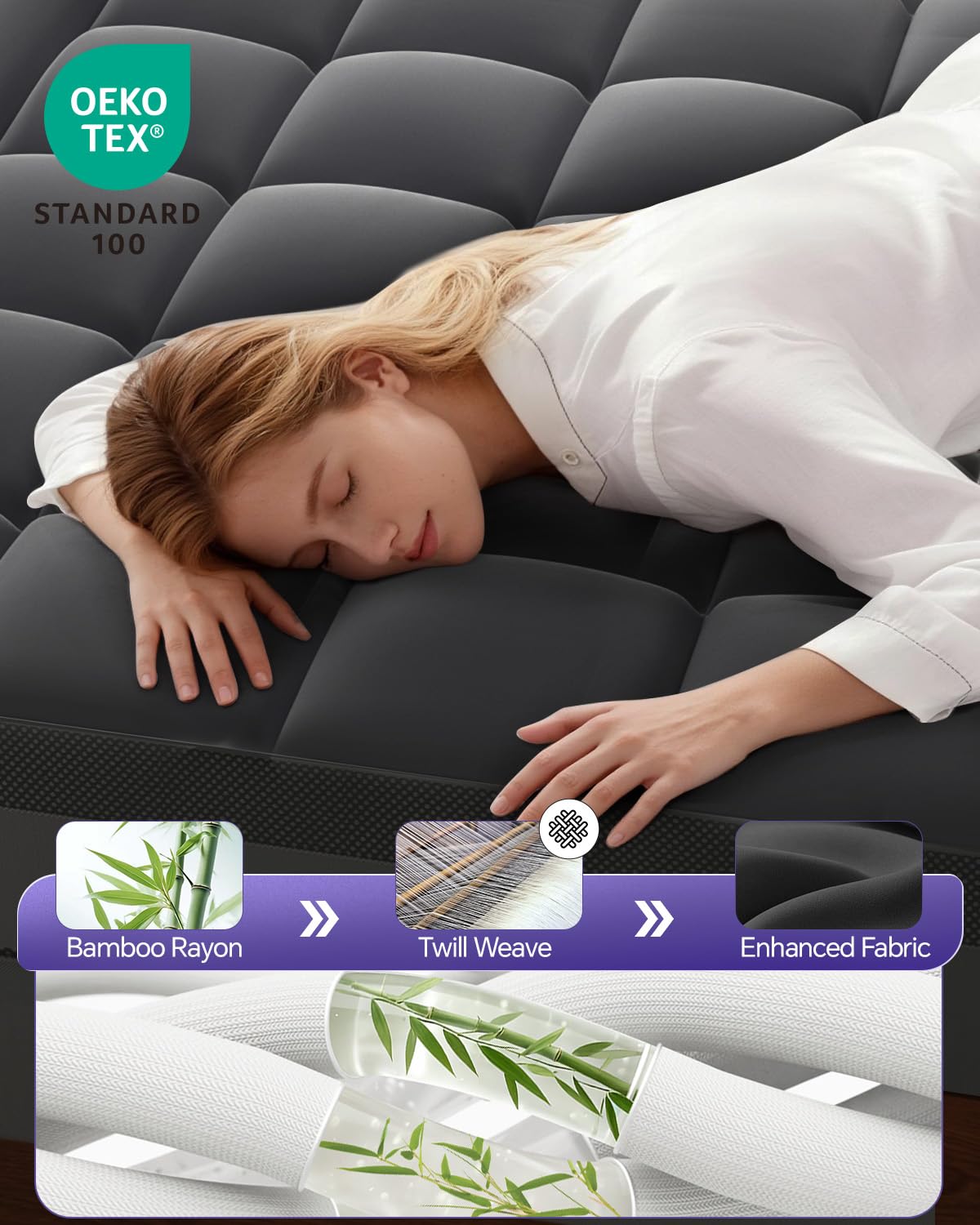Dual-Layer Memory Foam Mattress Topper, 4-Inch