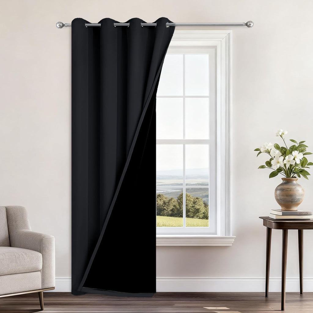 Double-Layer Thermal Blackout Curtain Panels, Pair