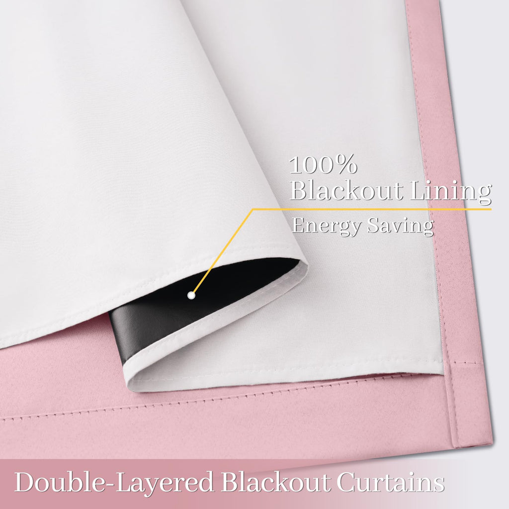 Double-Layer Thermal Blackout Curtain Panels, Pair