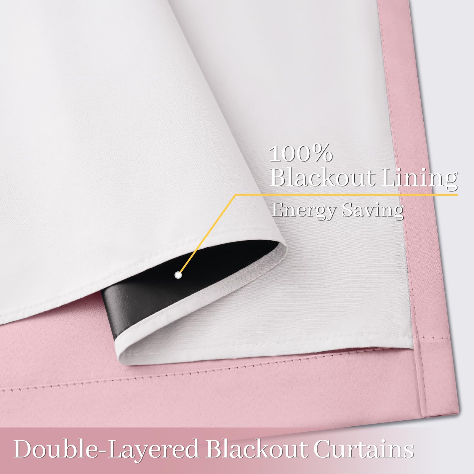 Double-Layer Thermal Blackout Curtain Panels, Pair