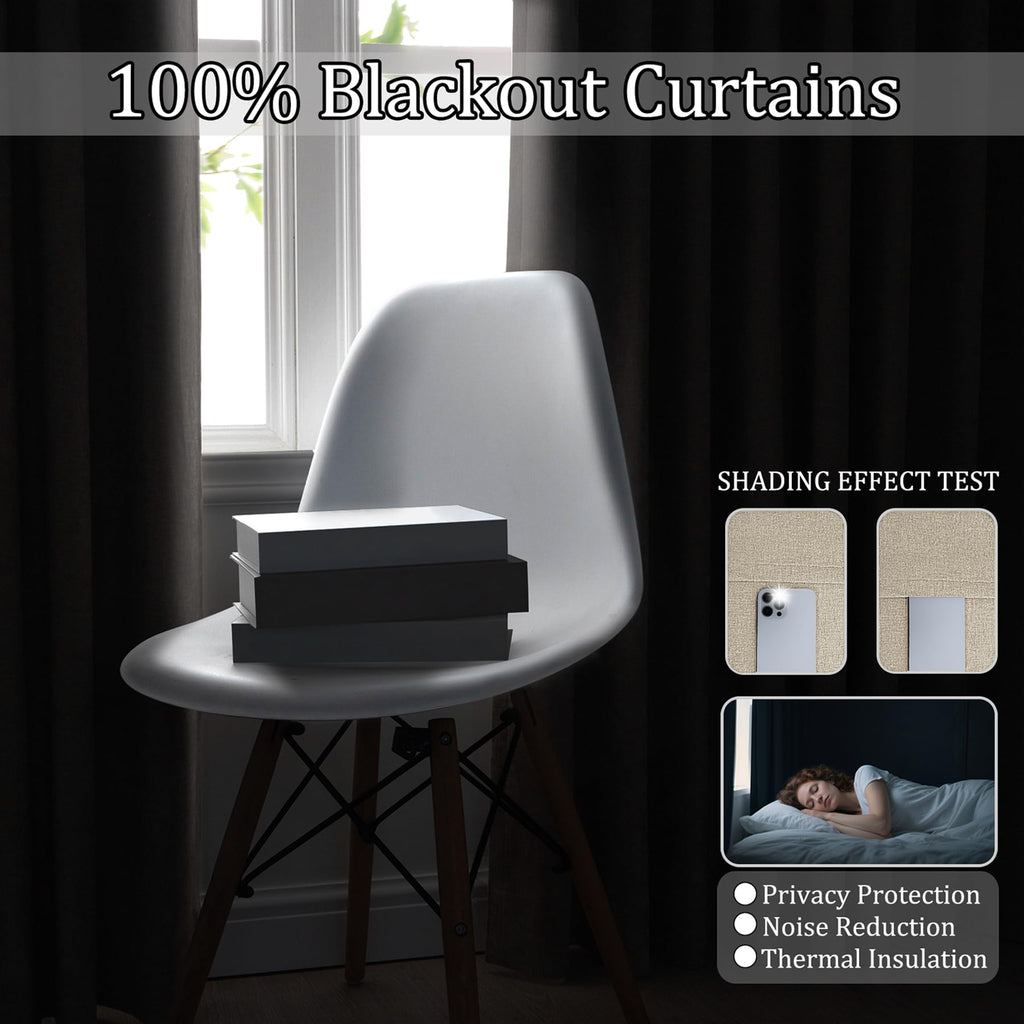 Pinch-Pleated Chenille Total Blackout Curtain Panel