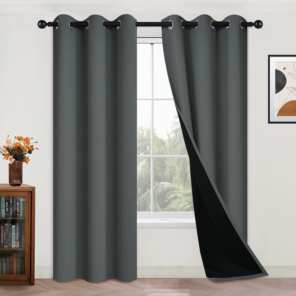 Double-Layer Thermal Blackout Curtain Panels, Pair