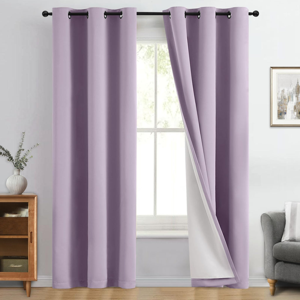 Double-Layer Thermal Blackout Curtain Panels, Pair
