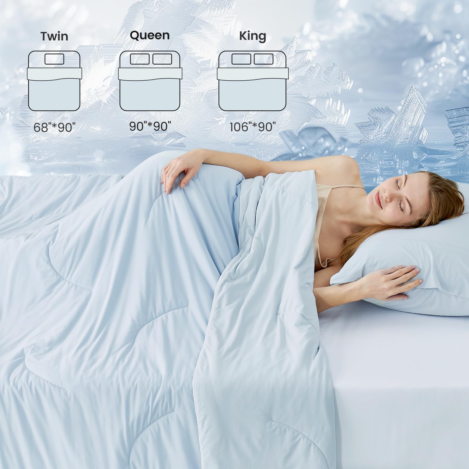 Cozy Bliss Cooling Comforter Twin Size Dual-Sided, Ultra-Soft Cooling Blankets for Hot Sleepers and Night Sweats, Breathable Lightweight Silky Smooth, Dark Grey