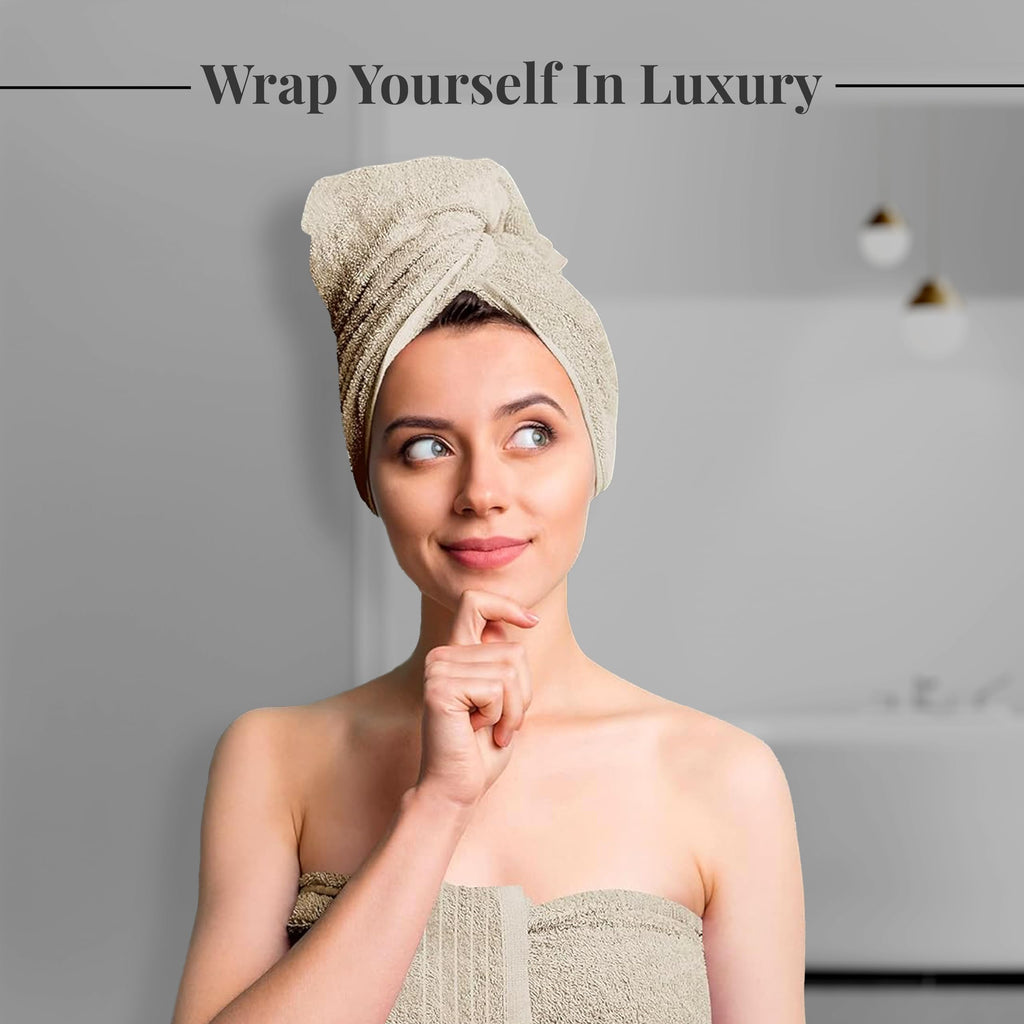 Lightweight Cotton Bathroom Towel Set, 8 Pieces