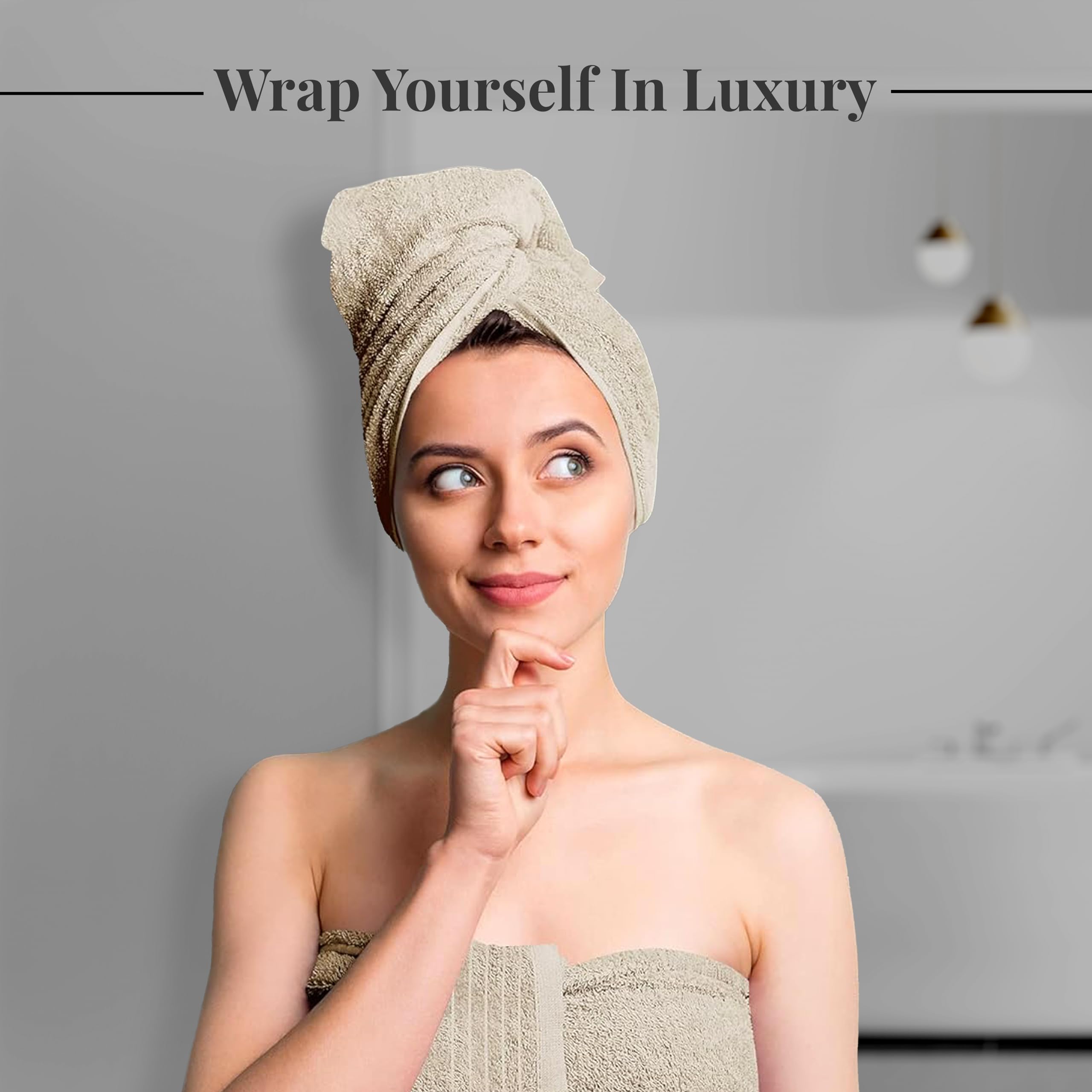 Lightweight Cotton Bathroom Towel Set, 8 Pieces