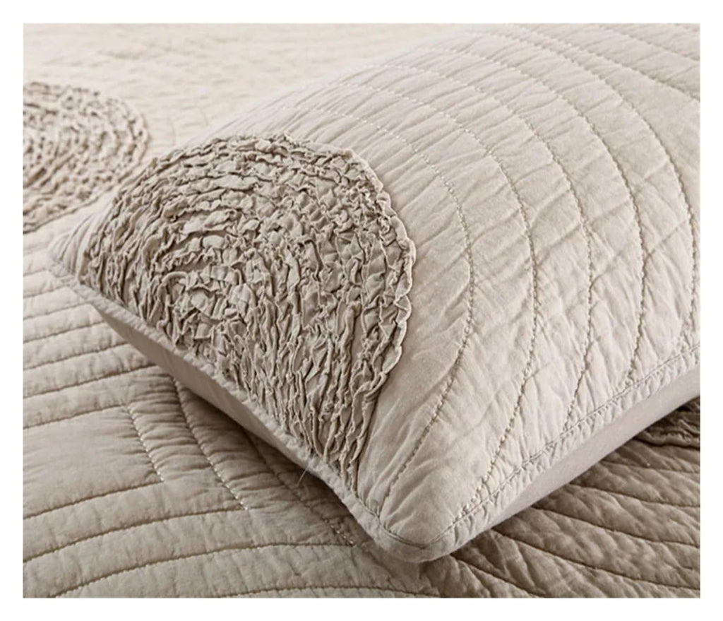 iumLeap Cotton Quilt Set King Size 240x260 3PCS Bedspread on The Bed Embroidered Coverlet Quilted Bed Cover Comforter,Bedding