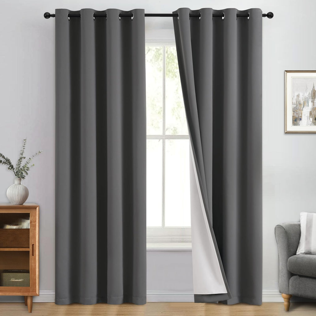 Double-Layer Thermal Blackout Curtain Panels, Pair