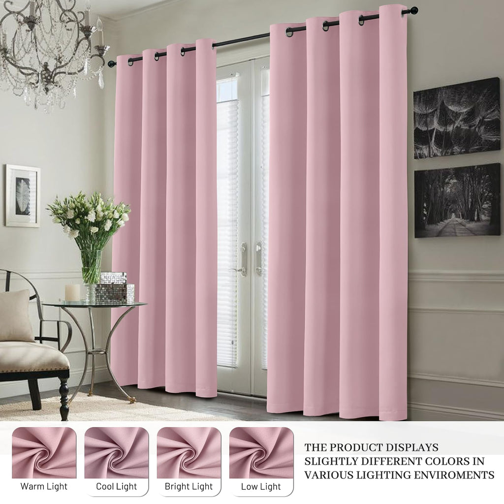 Double-Layer Thermal Blackout Curtain Panels, Pair