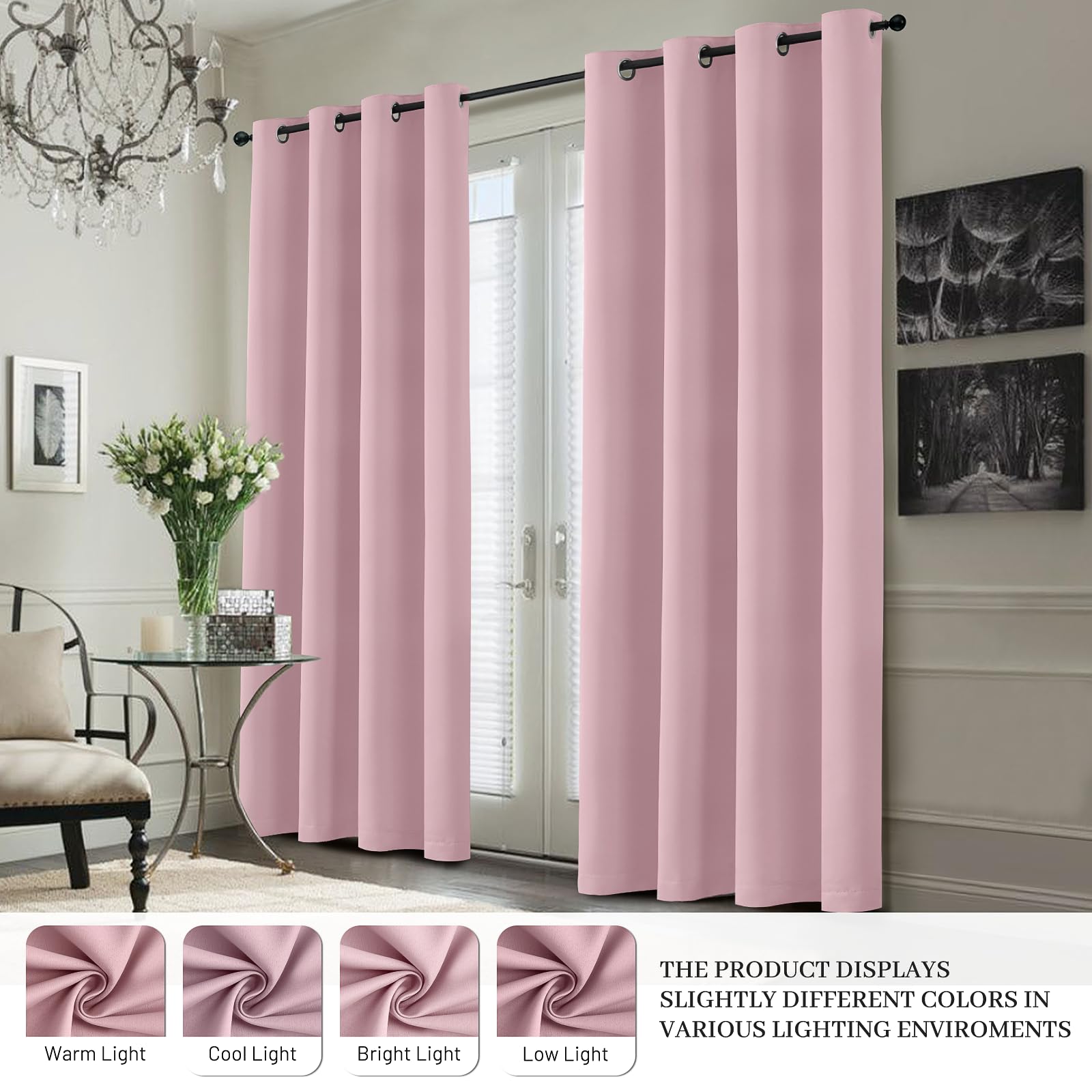 Double-Layer Thermal Blackout Curtain Panels, Pair