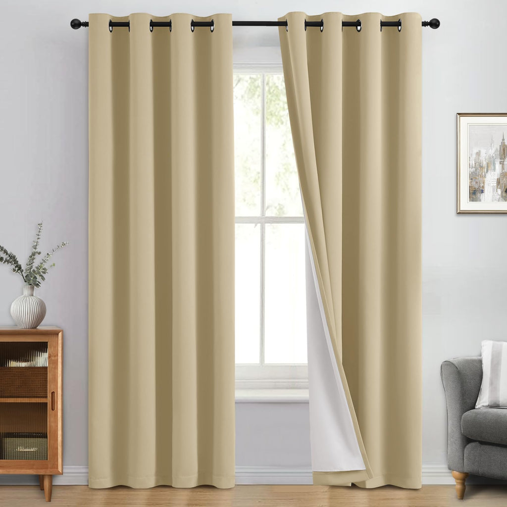 Double-Layer Thermal Blackout Curtain Panels, Pair