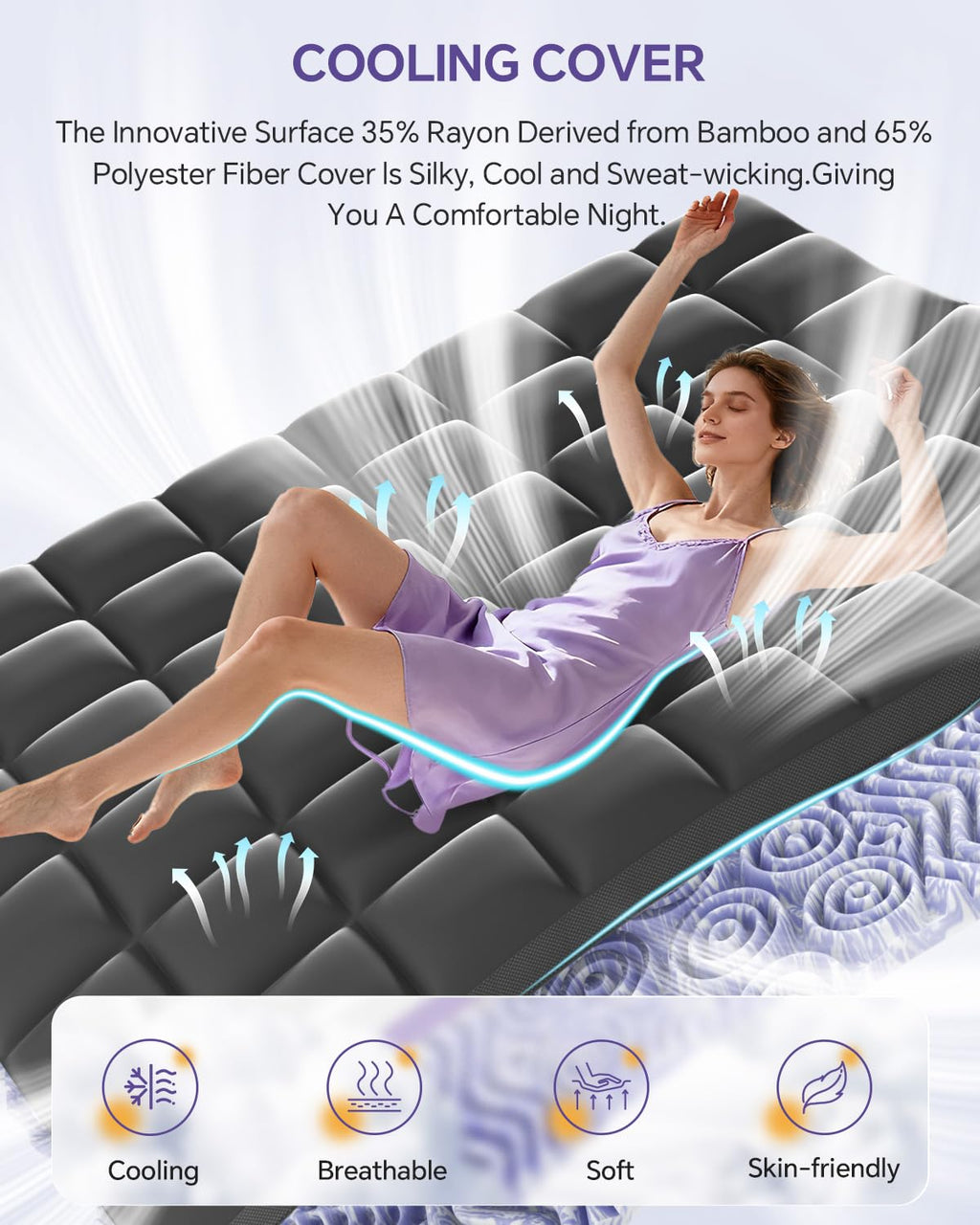 Dual-Layer Memory Foam Mattress Topper, 4-Inch