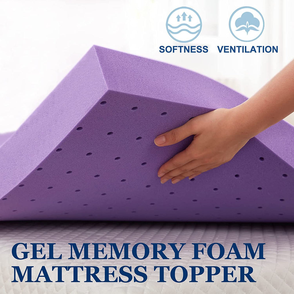 Gel-Infused Cooling Memory Foam Mattress Topper