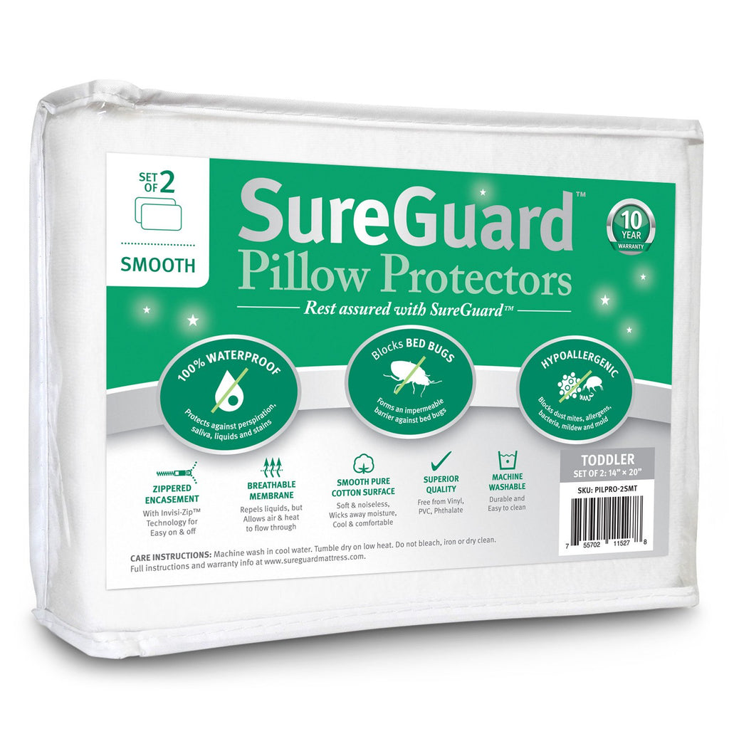 Waterproof Hypoallergenic Pillow Encasements, Pair
