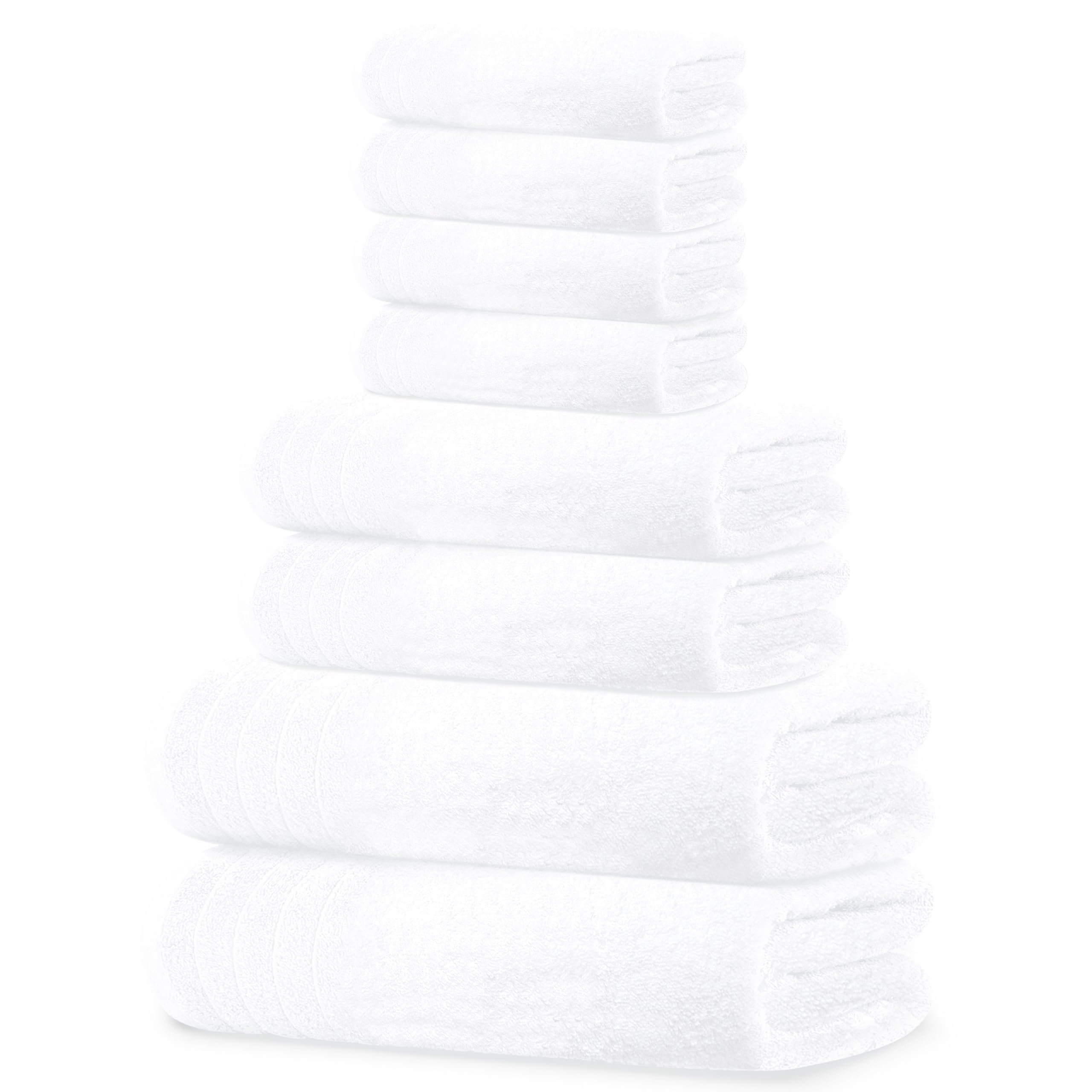 Lightweight Cotton Bathroom Towel Set, 8 Pieces