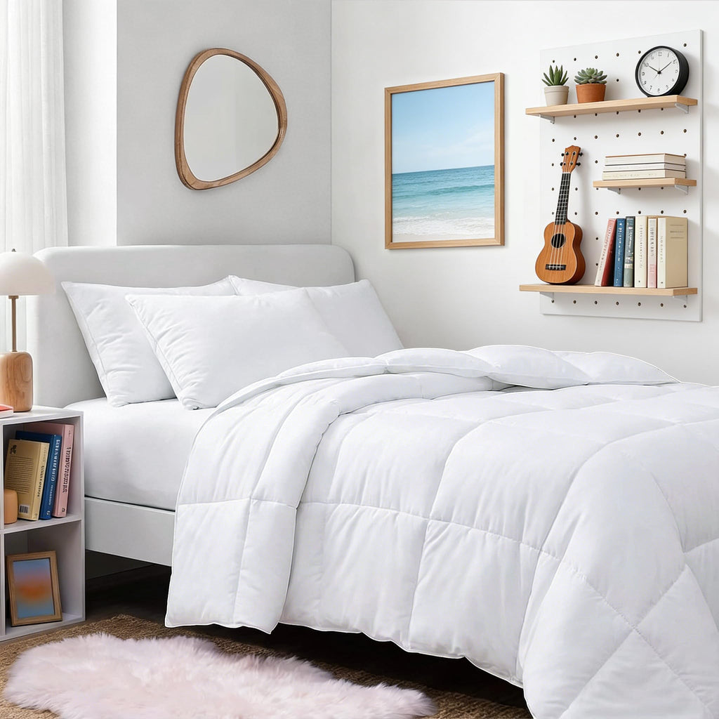 TEXARTIST Comforter Soft Quilted Down Alternative Duvet Insert with Corner Tabs, All Season, 4D Spiral Fiber, Machine Washable