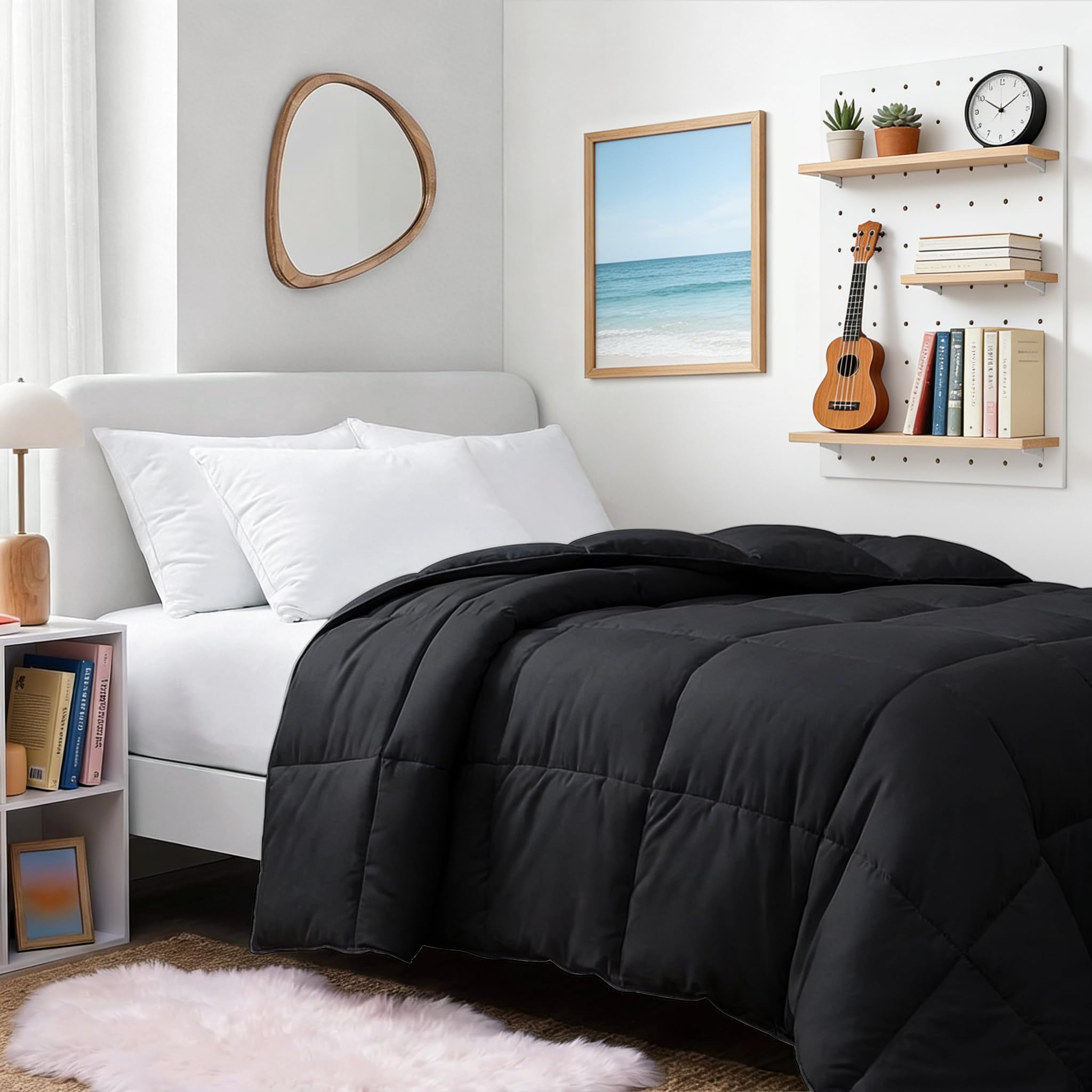 TEXARTIST Comforter Soft Quilted Down Alternative Duvet Insert with Corner Tabs, All Season, 4D Spiral Fiber, Machine Washable