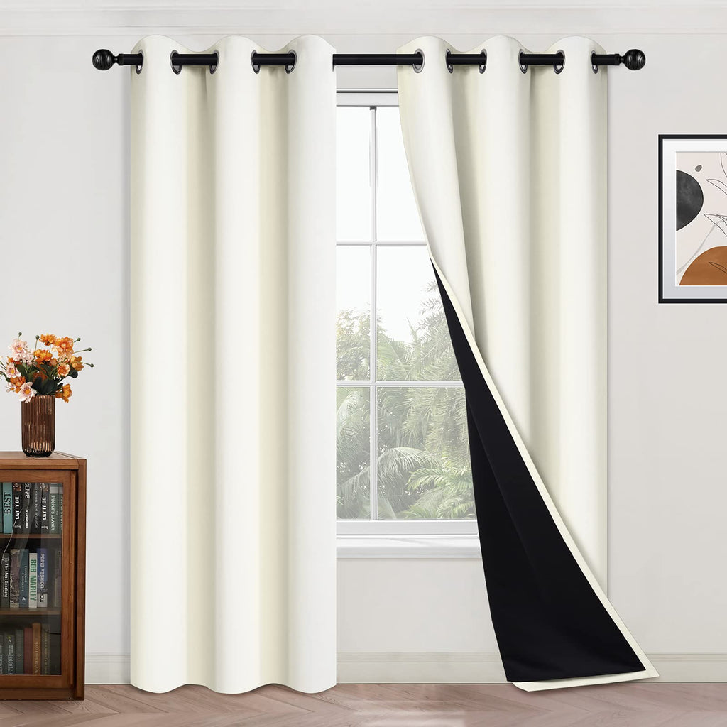 Double-Layer Thermal Blackout Curtain Panels, Pair