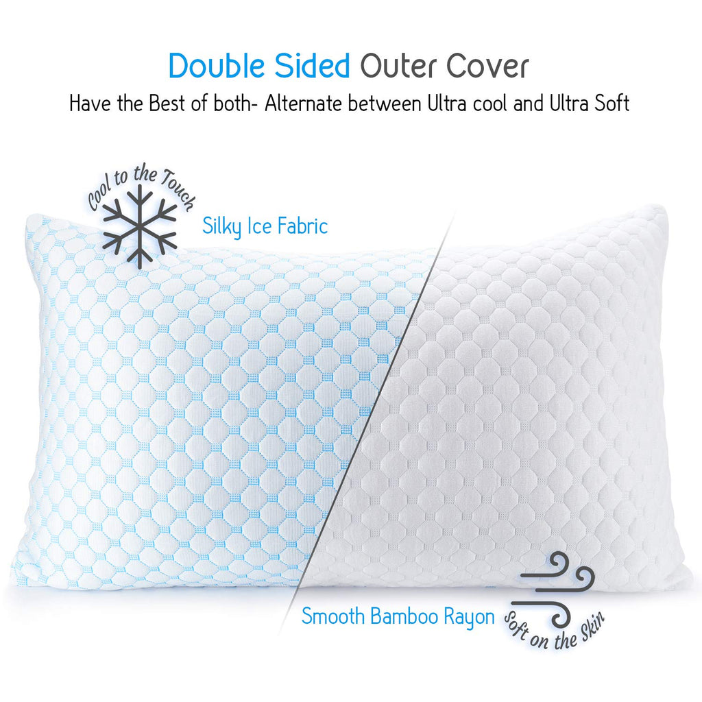 Gel Memory Foam Cooling Body Pillows, Set of Two
