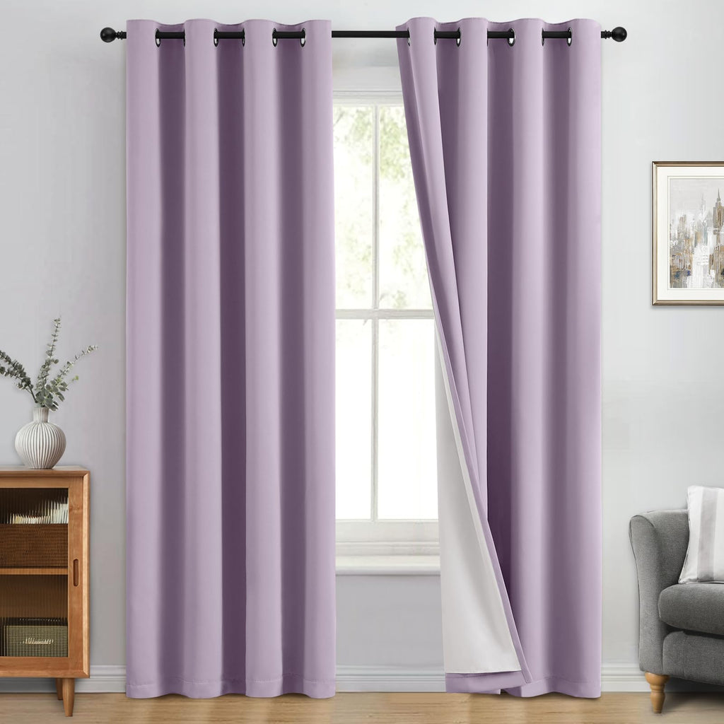 Double-Layer Thermal Blackout Curtain Panels, Pair