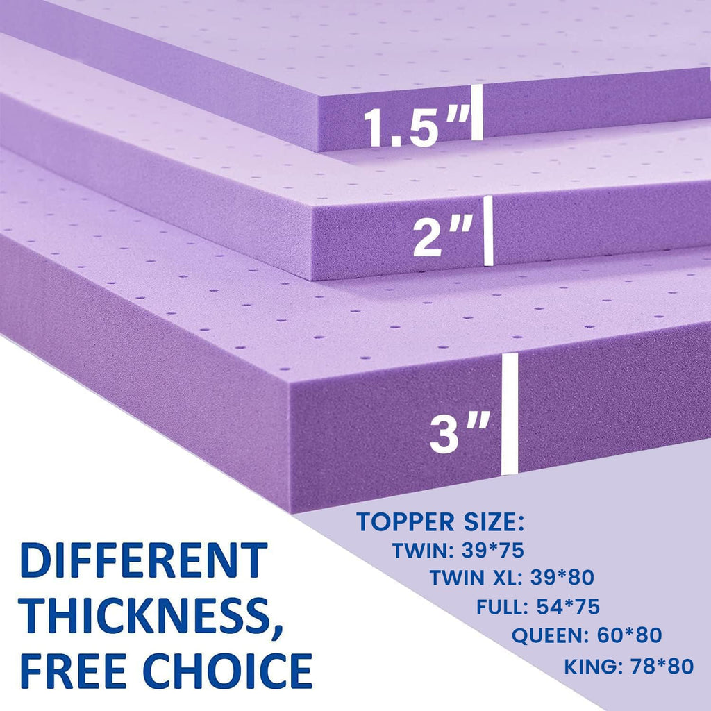 Gel-Infused Cooling Memory Foam Mattress Topper