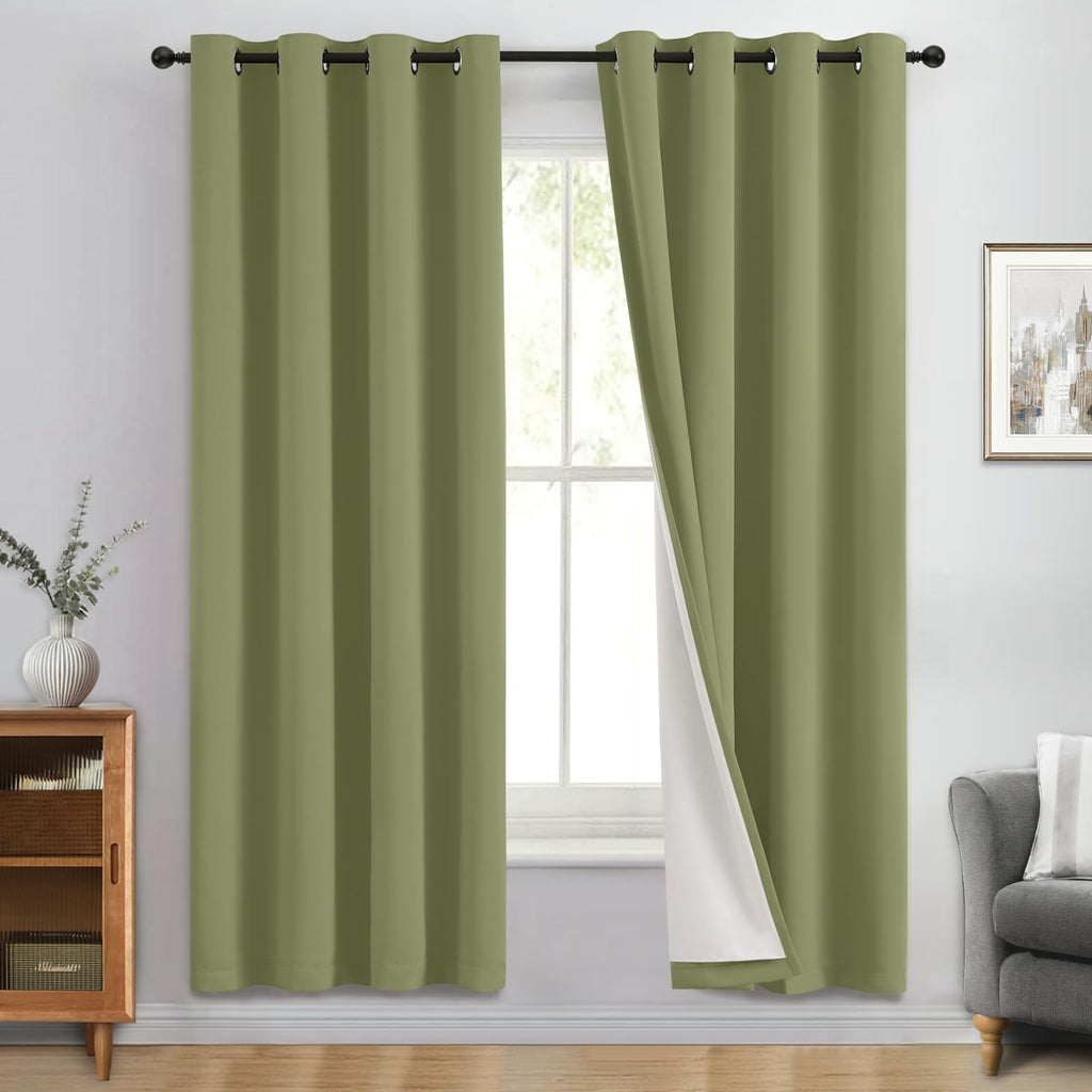 Double-Layer Thermal Blackout Curtain Panels, Pair