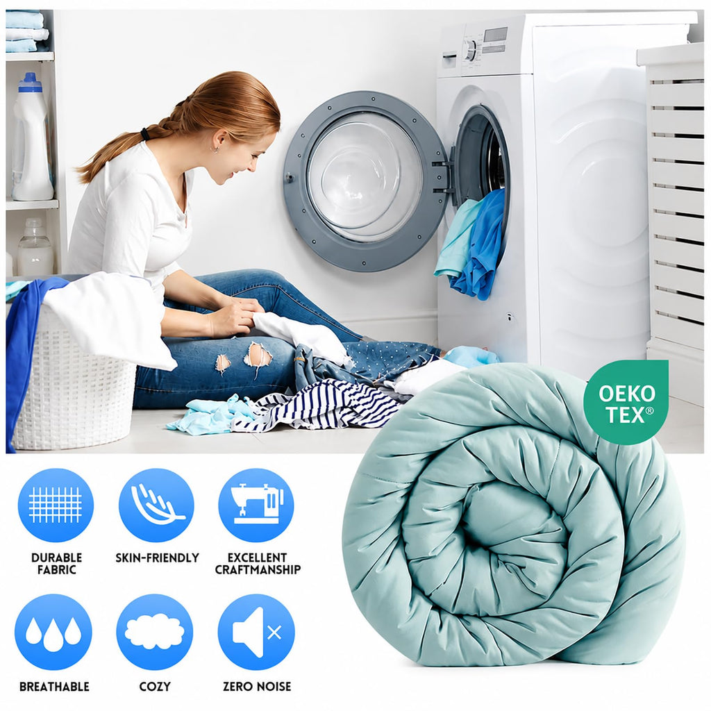 EASELAND Down Alternative Comforter - Quilted Duvet Insert for All Seasons, Soft Lightweight with Corner Tabs, Summer Winter Warm Bedding