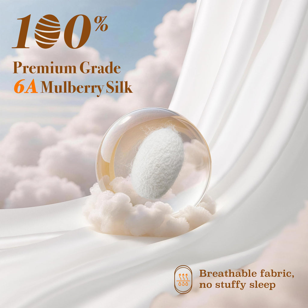 LBRO2M 100% Mulberry Silk Satin Sheet Set 6A 16" Deep Pocket