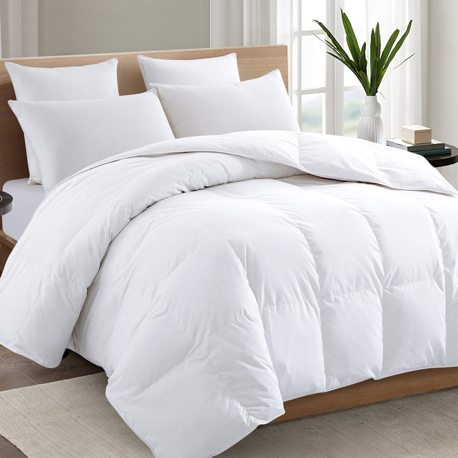 TEXARTIST Comforter Soft Quilted Down Alternative Duvet Insert with Corner Tabs, All Season, 4D Spiral Fiber, Machine Washable