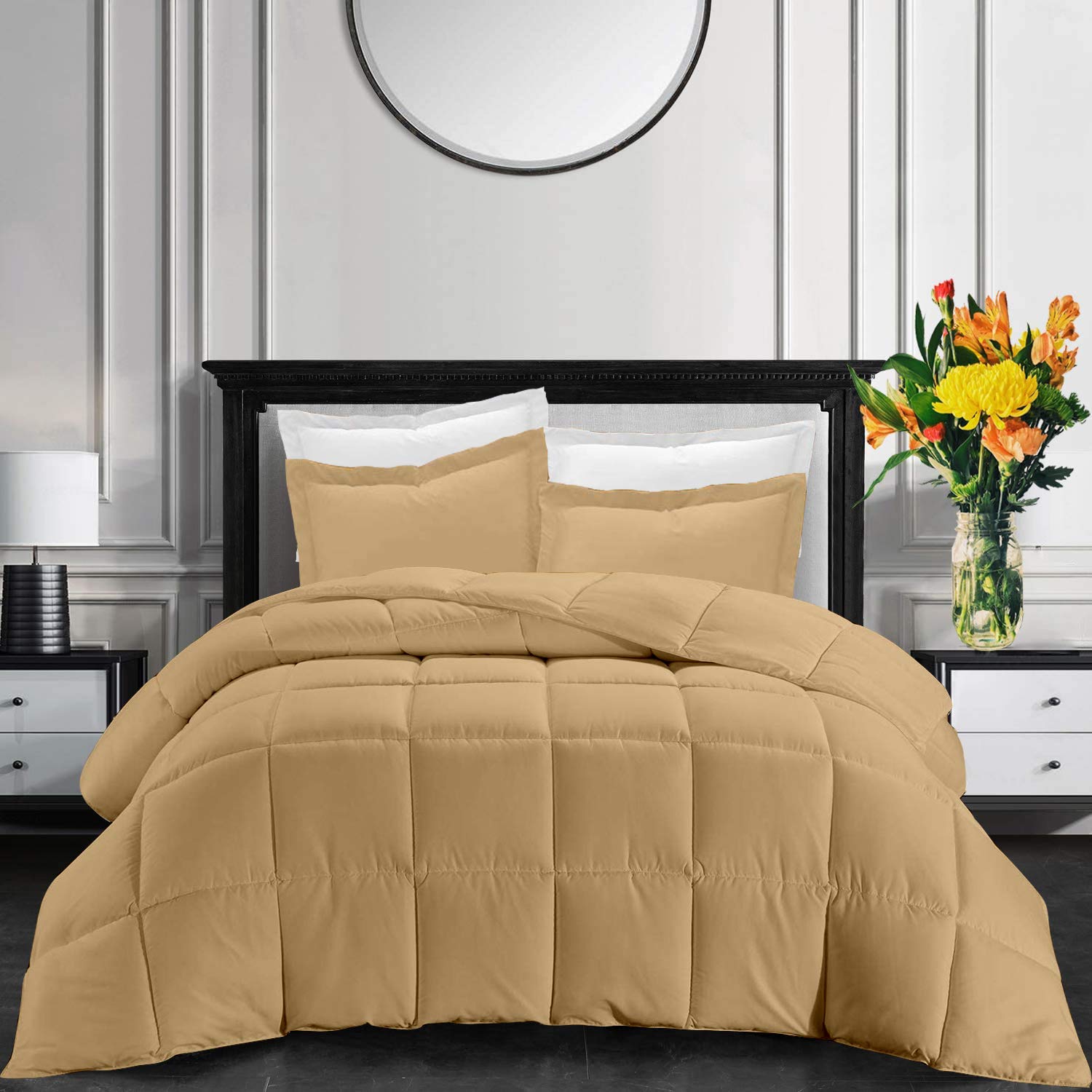 Egyptian Cotton Pinch-Pleat Comforter Set, 4 Pieces